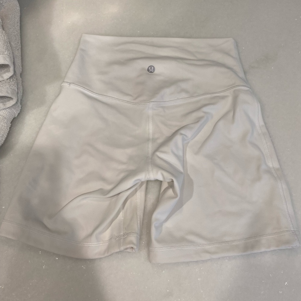 COPY - White Lululemon Align 6 inch Biker Shorts